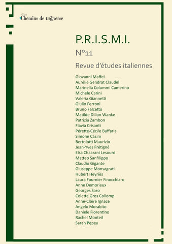 Couverture de "PRISMI N°11 : Ippolito Nievo et le Risorgimento émancipateur", éd. Chemins de tr@verse 2014